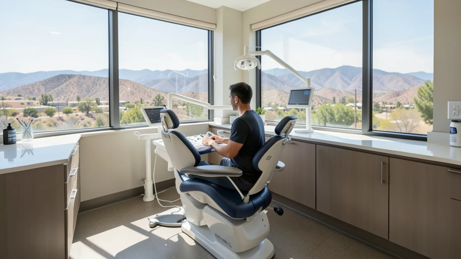 Aura Family Dentistry reception lounge in Simi Valley