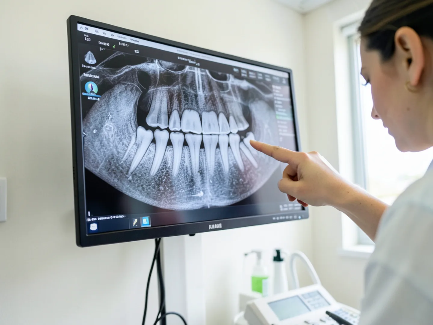 High-resolution digital X-ray revealing periapical abscess around root apex